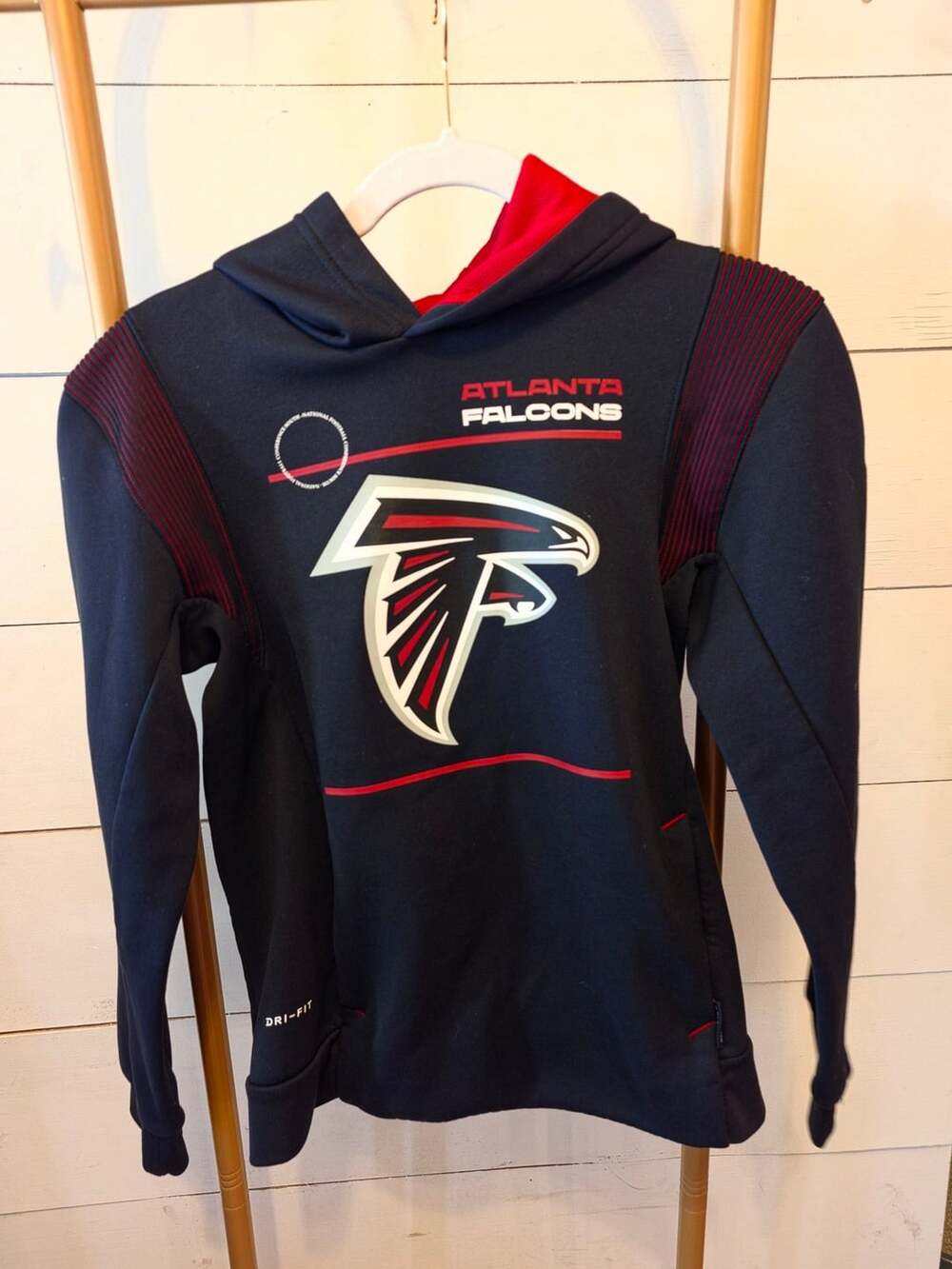Nike Atlanta Falcons Hoodie Size 10/12 Black Dri-Fit NFL Onfield